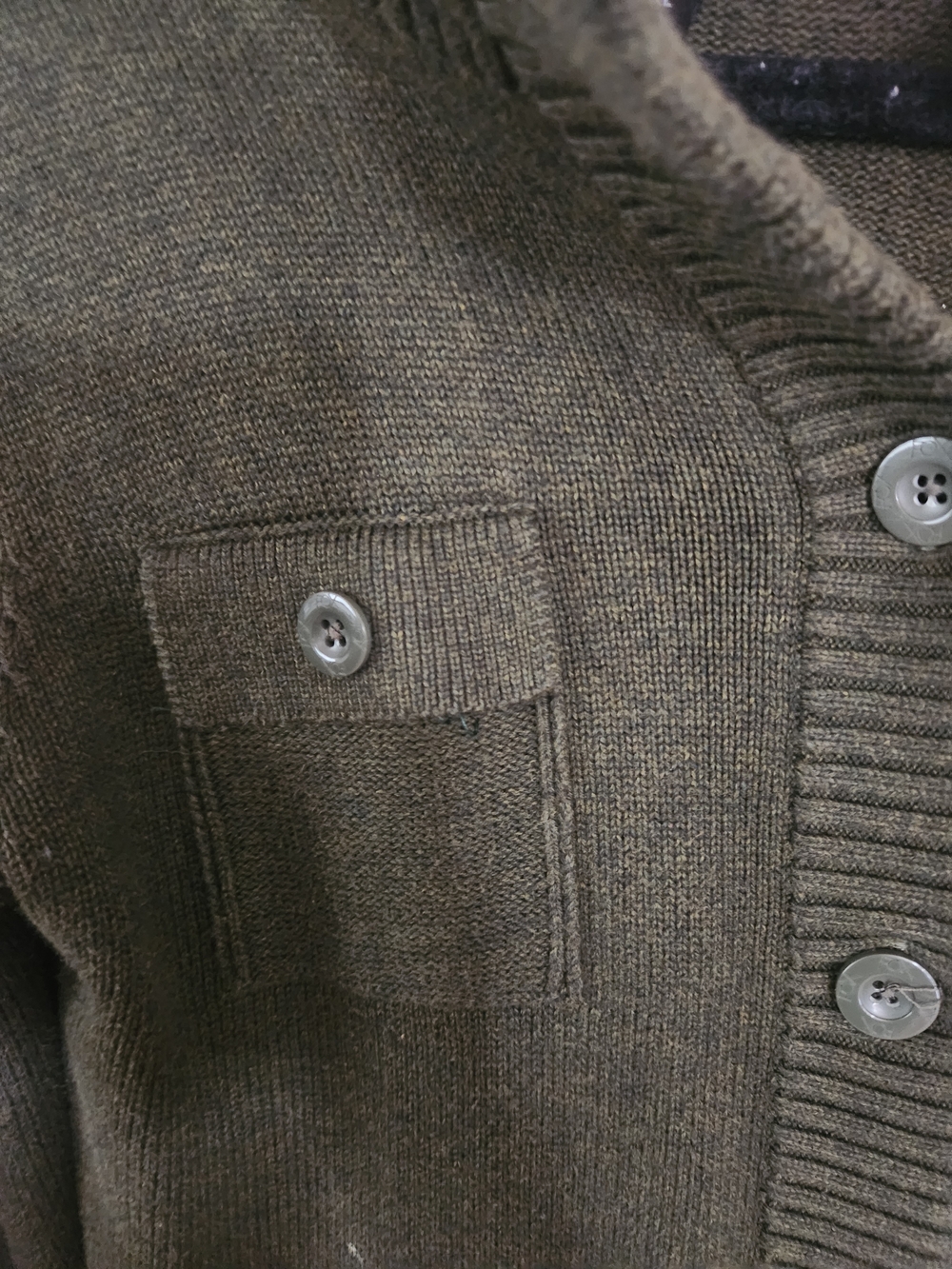 Fox Olive Green Ribbed Button-Up Cardigan - Picture 5 of 6